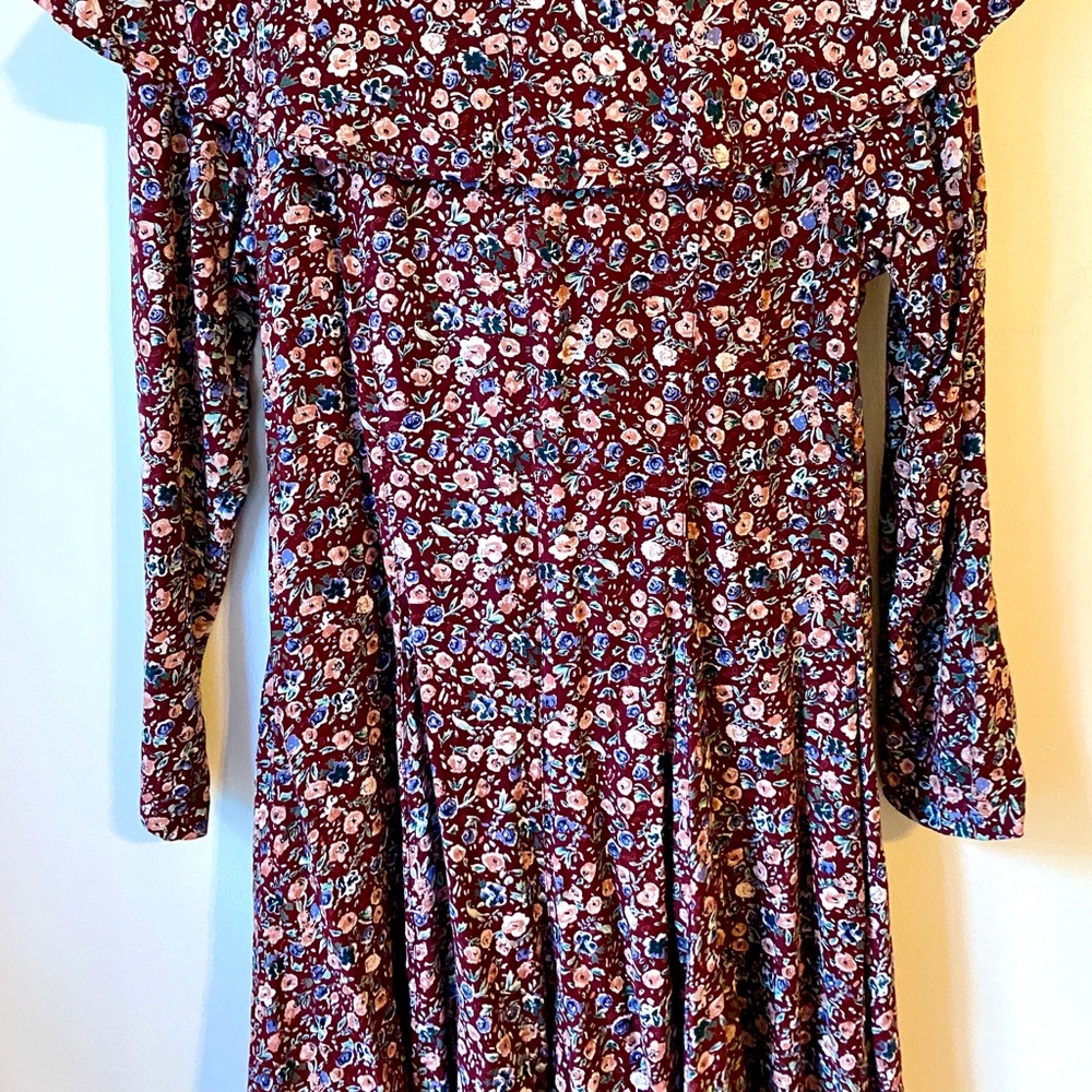 Vintage pink and burgundy floral romper - Picture 6 of 6